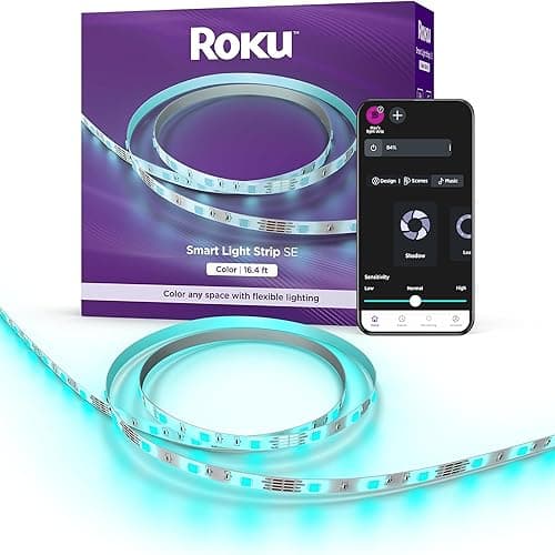 Roku 16.4ft Smart LED Light Strip with Adjustable Brightness and Color