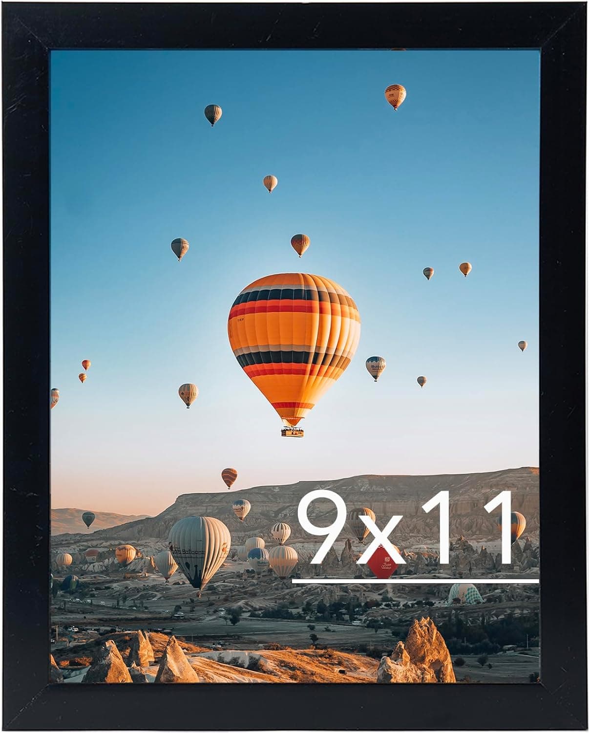 9x11 Picture Frame Black for Wall Hanging or Tabletop, Wall Mounting Horizontally or Vertically, 9 x 11 Wall Gallery Poster Photo Frame with Shatter Resistant Plexiglass, Black