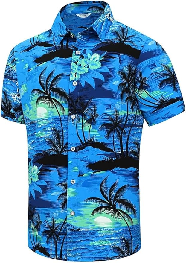 Hawaiian Shirt for Men Unisex Summer Beach Casual Short Sleeve Button Down Shirts