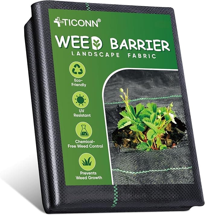 TICONN 3Ft x 50Ft Weed Barrier Fabric Heavy Duty 3.2oz Landscape Fabric