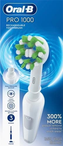 Oral-B Pro 1000 Rechargeable Electric Toothbrush, White