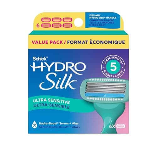 Schick Hydro Silk 5-Blade Sensitive Skin Razor Blade Refills 6-Count