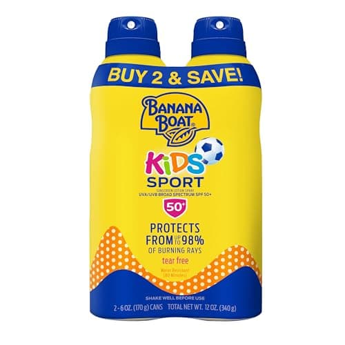 Banana Boat Kids Sport SPF 50 Sunscreen Spray, 6 oz (2-Pack)