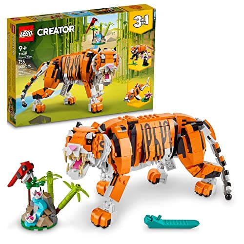 LEGO Creator 3-in-1 Majestic Tiger Building Set 31129 Builds Tiger Panda or Koi Fish Ages 9+